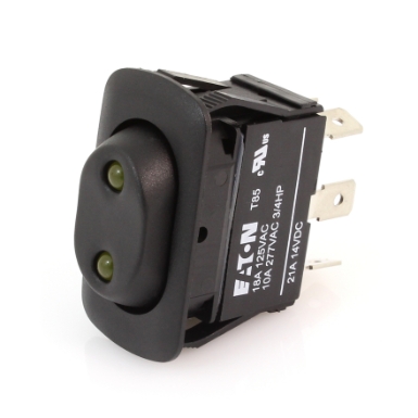 Eaton X Series Rocker Switch, SPDT, On-Off-On, 2 LED, XR1BG44NVDC1XX