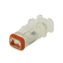 Amphenol Sine Systems AT06-2S-LED1224V-OM 2-Way AT LED Connector Plug, 12/24VDC, Clear Body