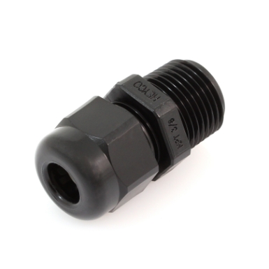 heyco 3458 straight cordgrip, 3/8 thread size, black