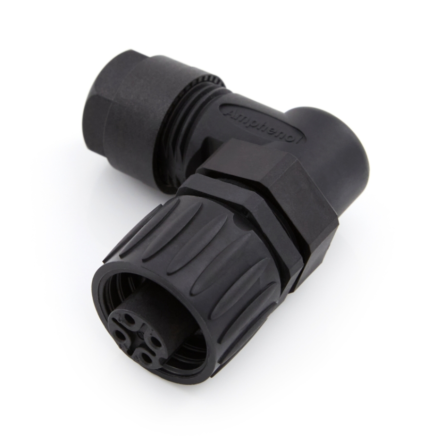 Amphenol Sine Systems C01620F00310012, 3+PE Female Right Angled Cable Connector with Strain Relief Internal Cable Clamping Ring, Comparable to 99-4222-70-04,CA3WLD _View 2