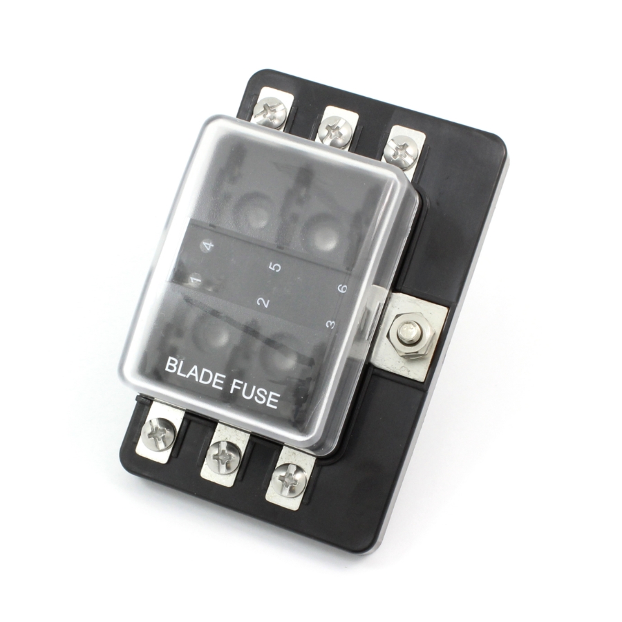 Standard ATOF /ATC 6 Position Fuse Block with Clear Cover