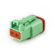 Amphenol Sine Systems AT06-2S-GRN 2-Way Connector Plug, DT06-2S Compatible, Green