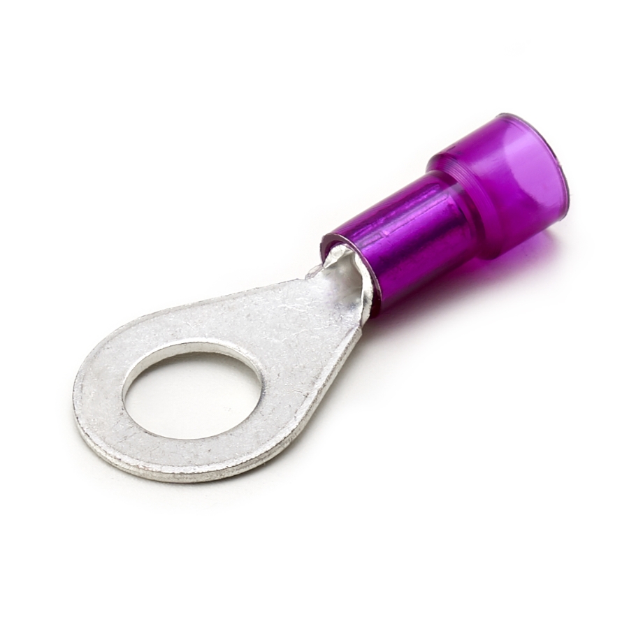 Ring Terminal, 2218 Ga., 1/4 Stud Size, Nylon Insulated Waytek