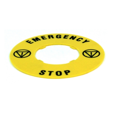 Lovato Electric LPX AU115 Emergency Stop Disc Label, Platinum, 22 mm
