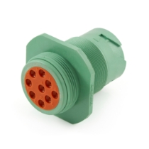 Amphenol Sine Systems AHD17-9-1939PES80 AHD 9-Pin Receptacle , J1939 (TYPE 2), Jam Mount With Extended Shroud _Rotated View