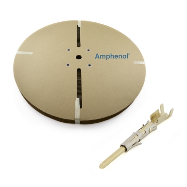 amphneol sine systems sp16m2f stamped &amp; formed male pin terminal,  18-16 ga. gold, terminals on reel | waytek