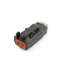 Amphenol Sine Systems ATMH06-2SC, 2-Way ATMH Connector Plug, Key C, Black, DTMH06-2SC Compatible