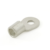 Ring Terminal, 4 Ga., 1/4" Stud Size, Non-Insulated, Rotated View