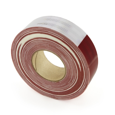 3M 7000030833 Diamond Grade Conspicuity Tape Roll, 2" Wide, 150' Roll, 11" Red/7" White