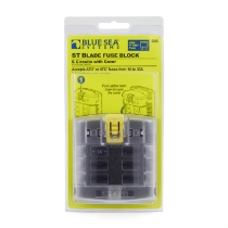Blue Sea Systems 5028 ST Blade Fuse Block, 6 Circuits with Cover