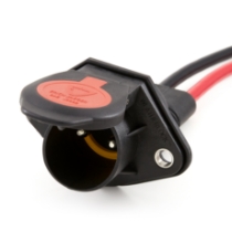 Erich Jaeger 153152 2 Pole, 48" Composite Socket pigtail, 180 degree / Straight,  Blunt-cut, 4 gauge, with rubber boot (SAE J560, SAE J3082), Open