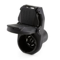Erich Jaeger 101430 7+4P/12V Combo-Socket (SAE J1239, SAE J2863), Bottom Open