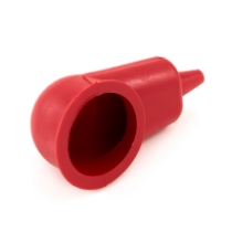 VTE, Inc. 405N1V02 Eyelet, Ring & Lug Terminal Insulator, 18-10Ga., Red, Rotated View