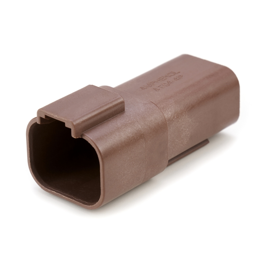 Amphenol Sine Systems AT04-4P-BRN 4-Way Connector Receptacle, DT04-4P Compatible, Brown