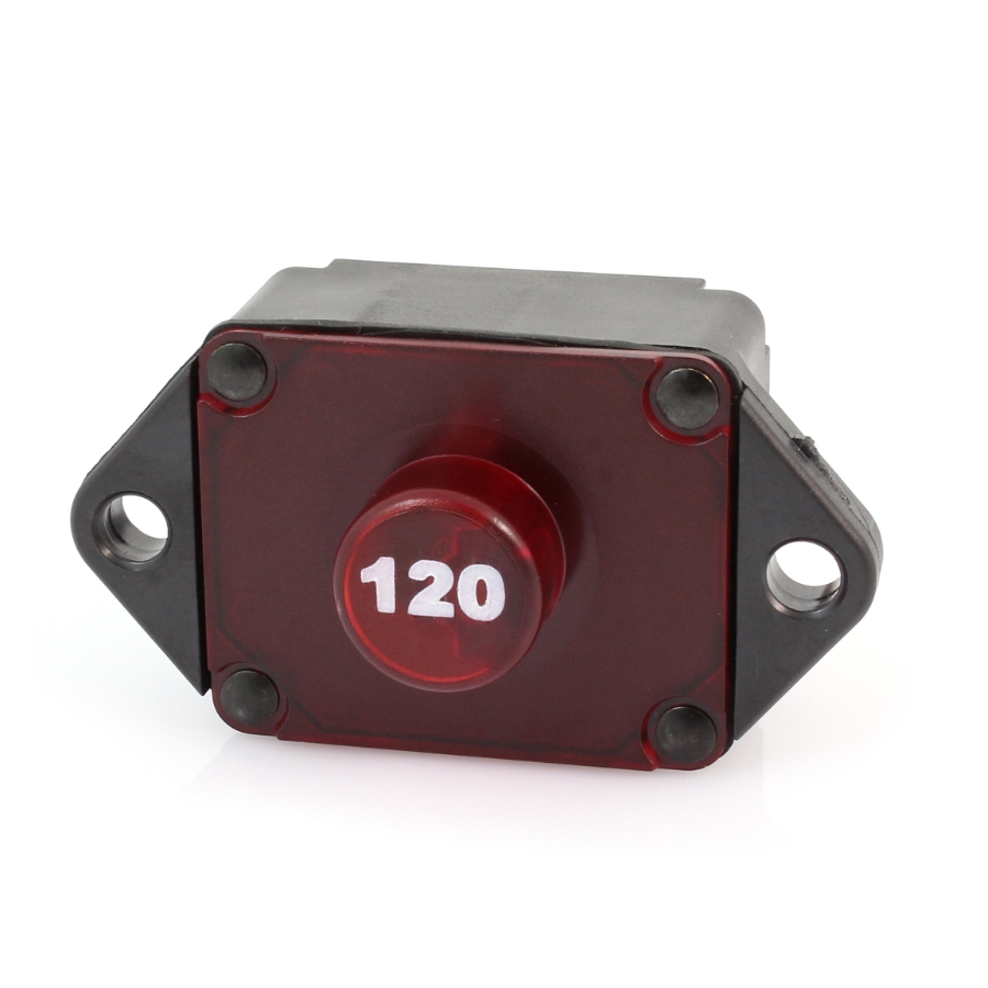Mechanical Products 19A-P10-R-120-02 Series 19 Circuit Breaker, 120A, 30VDC, Type I Auto Reset LED
