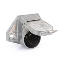 Pollak 11-721E 7-Way Trailer Connector Socket, Wire Insertion Style, Die-Cast Casing