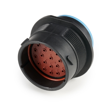 amphenol sine systems ahdp04-24-23pr-sr, duramate™ ahdp series, 23-way plug, socket, shell size 24, reduced seal, smooth ring adapter, blue