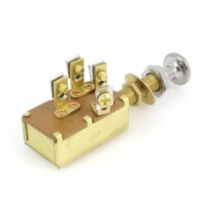 Cole Hersee M-532 Brass Marine Push-Pull Switch, 3-Position, Off - On (B, R&A) -On (B, R &H)