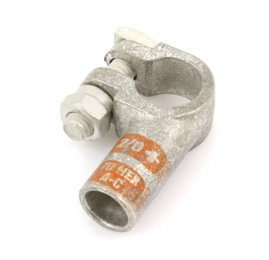 crimpable battery lug 36334, positive post, left elbow, 2/0 ga.