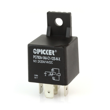 Picker PC792A-1AA-C1-12S-NX 40A Mini ISO Relay, 12VDC, SPST