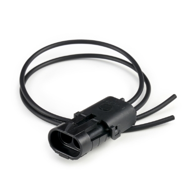Aptiv 12010973 Male 2-Contact Shroud Half Weather-Pack Connector with 10" wire leads