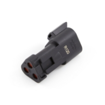 Amphenol  AT04-3P-RJ120BK 3-Way Receptacle, Black Male Connector with 120 OHM Terminating Resistor (J1939) _Rotated View 2