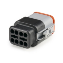 Amphenol Sine Systems AT06-08SA-SR2GRY 8-Way AT Connector Plug with Strain Relief End cap, Gray