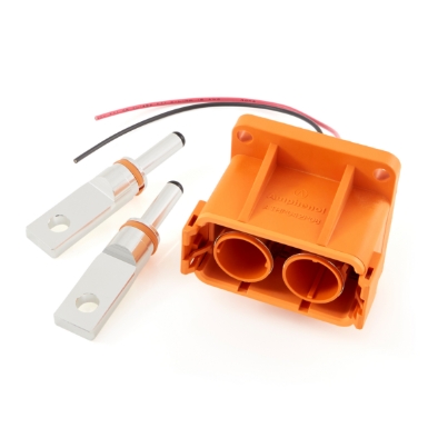 amphenol sine systems athp042p08el16-h1, 2-way athp emc receptacle with high voltage interlock loop, 180a, 50 mm² with flat hole tail contact