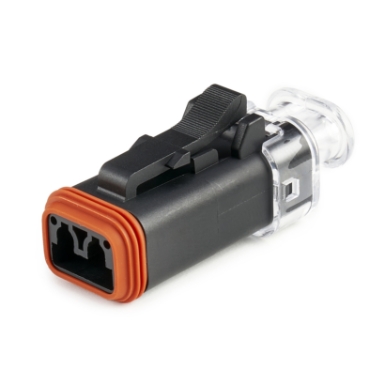 Amphenol Sine Systems AT06-2S-LED1224V 2-Way AT LED Connector Plug, 12/24VDC, Clear End cap