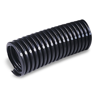 Corrugated Loom LCN-1000-100, Split Nylon, 1" ID, Black w/ Gray Stripe, 100'