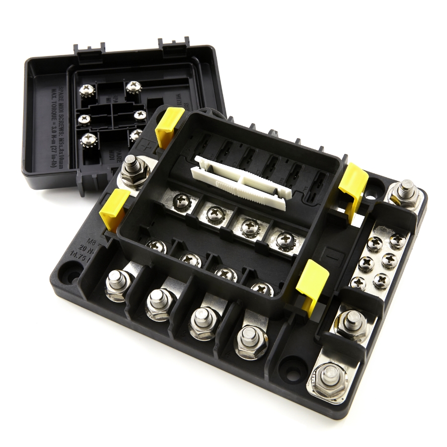 Littelfuse 880089 LX Series Power Distribution Module, 4 MIDI® Fuse Block, 60VDC, 350A, IP59K