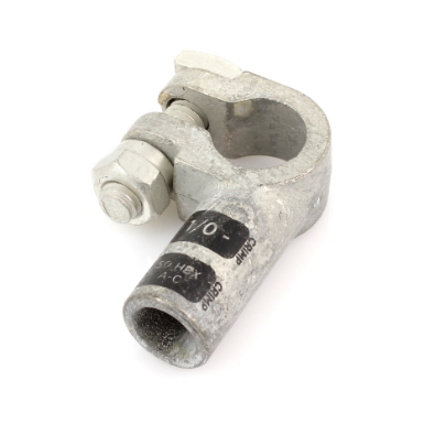 crimpable battery lug 36333, negative post, left elbow, 1/0 ga.