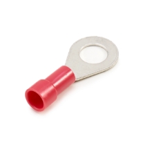 Ring Terminal 22-18 Ga., 1/4" Stud Size, Vinyl Insulated, Mylar Reel | Waytek  _side view 1