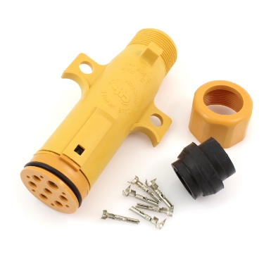 Cole Hersee 12301 13-Pole Plug Tractor-Trailer Connector, Yellow