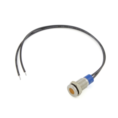 cit relay &amp; switch in8aso12w 8mm flush mount, flat lens, panel indicator light, orange led, 12vdc, w/ 6 " wire leads