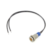 CIT Relay & Switch IN8ASO12W 8mm Flush Mount, Flat Lens, Panel Indicator Light, Orange LED, 12VDC, w/ 6 " Wire Leads