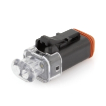 Amphenol Sine Systems AT06-2S-LED2401 AT Connector Plug, 2-Way, LED, 24VDC, Clear End cap