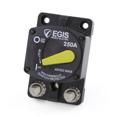 Egis Mobile Electric 4704-250B Marine-Rated Surface Mount Circuit Breaker, Type III,  250A, 48VDC