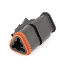 Amphenol Sine Systems AT06-3S-SR02BLK AT Connector Plug, Strain Relief with End Cap