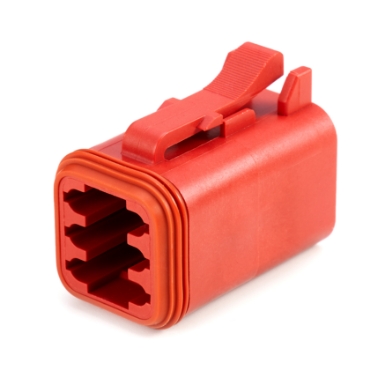 amphenol sine systems at06-6s-red 6-way connector plug, red
