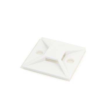 Cable Tie Mounting Base White 4-Way-Adhesive and # 4 Screw
