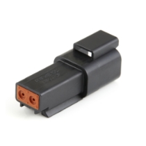 Amphenol Sine Systems AT04-2P-BLK 2-Way Connector Receptacle, DT04-2P-E004 Compatible, Black