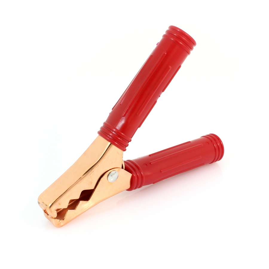 Standard Battery Terminal Clamp, 200A, Red Insulated Handles