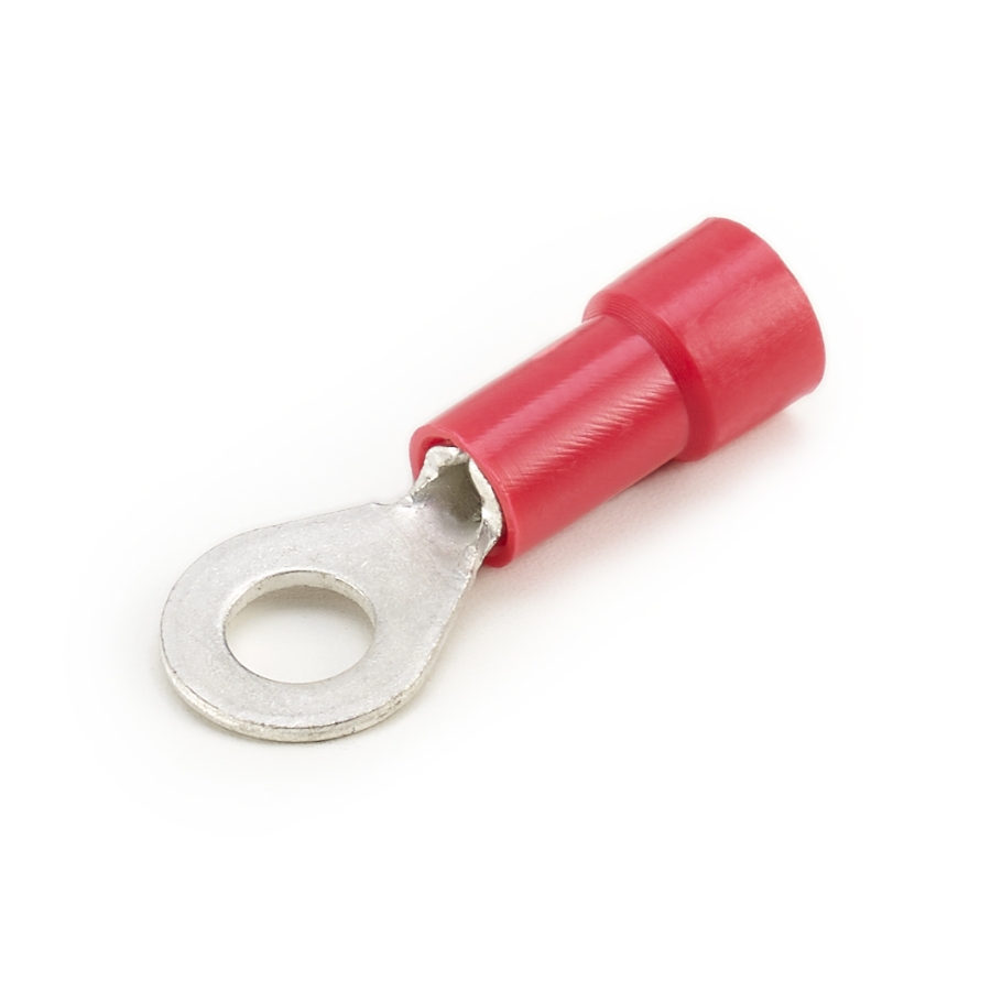 Ring Terminal, 22-18 Ga., #8 Stud Size, Vinyl Insulated