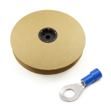 ring terminal 16-14 ga., 1/4" stud size, vinyl insulated, mylar reel | waytek