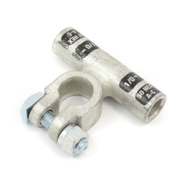 crimpable battery lug 36321, negative post, right angle, 1/0 ga.
