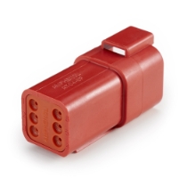 Amphenol Sine Systems AT04-6P-RED 6-Way Connector Receptacle, DT04-6P Compatible, Red