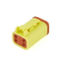 Amphenol Sine Systems AT06-4S-YEL 4-Way Connector Plug, Rotated View
