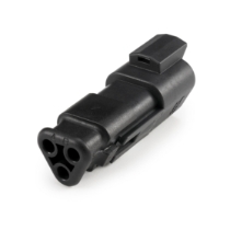 Amphenol Sine Systems AT04-3P-SR01BLK 3-Way AT Connector Receptacle with Strain Relief End cap