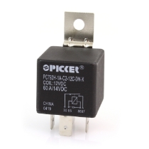 Picker PC792H-1A-C2-12C-DN-X Mini ISO Relay, 12VDC, SPST, 60A, with Diode & Metal Bracket